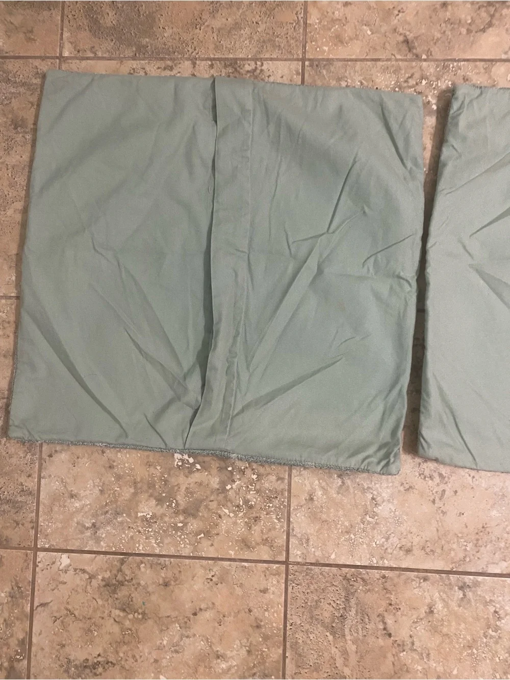 2 Pottery Barn Textured Beaded Sage Decorative Square Trellis Pillow Shams 19x19